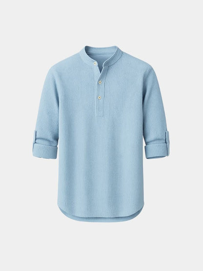 Casual Long Sleeve Henley Shirt for Men – CrossCrown