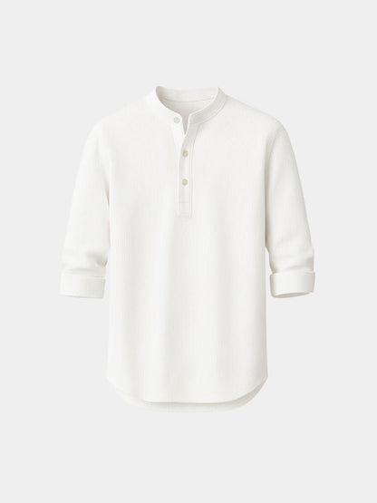 Casual Long Sleeve Henley Shirt for Men – CrossCrown