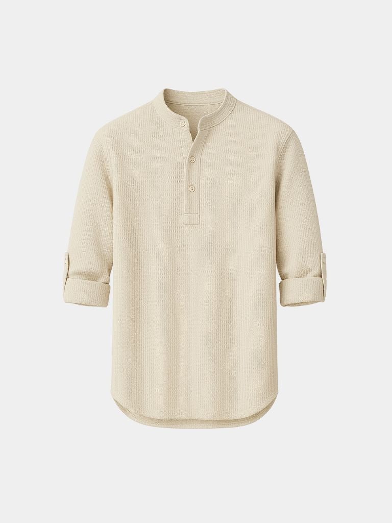 Casual Long Sleeve Henley Shirt for Men – CrossCrown