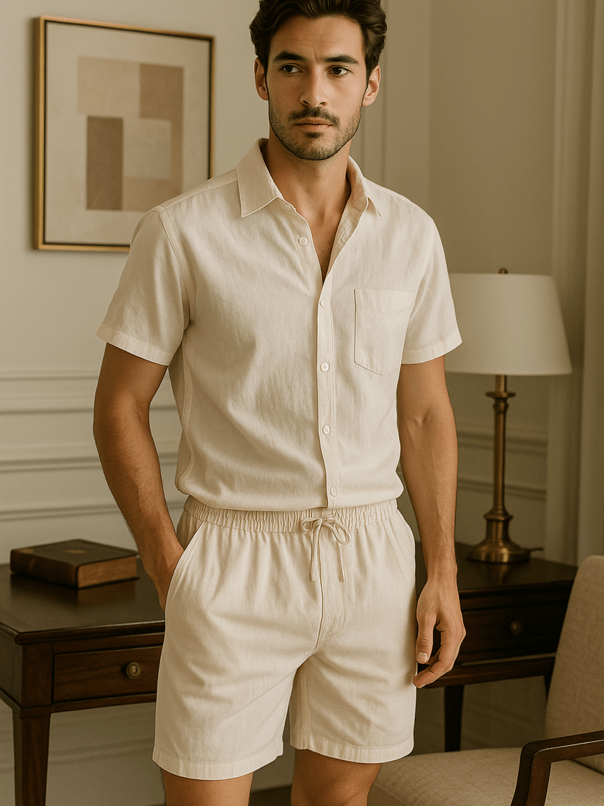 Men’s Linen Shirt & Shorts Set – Bari Weekend